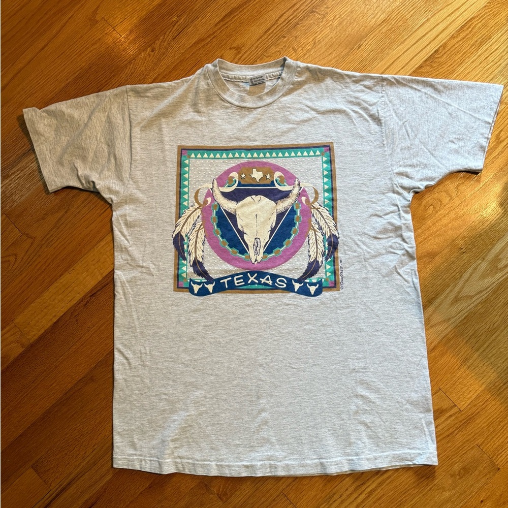 Vintage Singale Stitch Gray Texas Graphic Tee